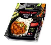 Červené kari s kuřecím masem a jasmínovou rýží 410g