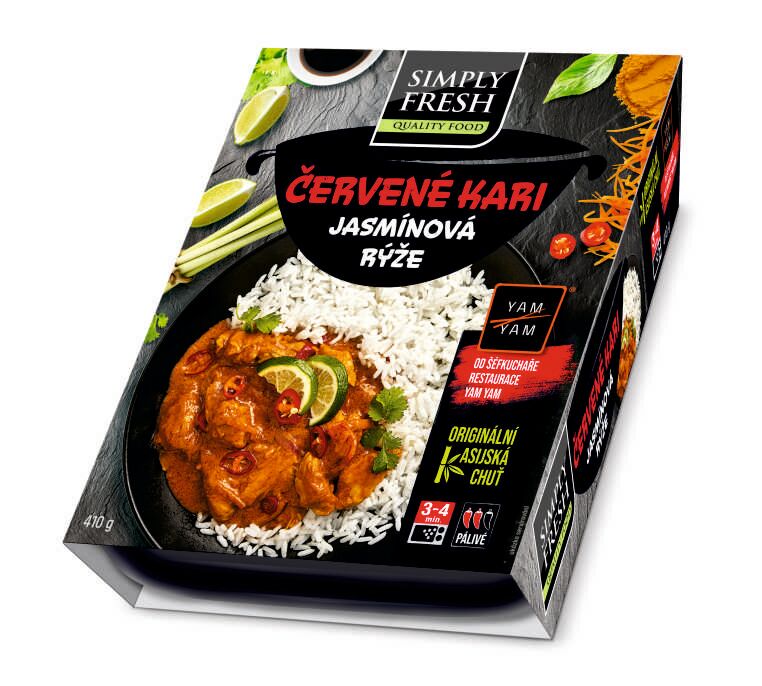 Červené kari s kuřecím masem a jasmínovou rýží 410g