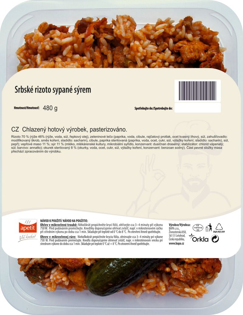 Srbské rizoto sypané sýrem 480g