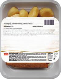 Smažený sýr, vařené brambory, tatarská omáčka 390g