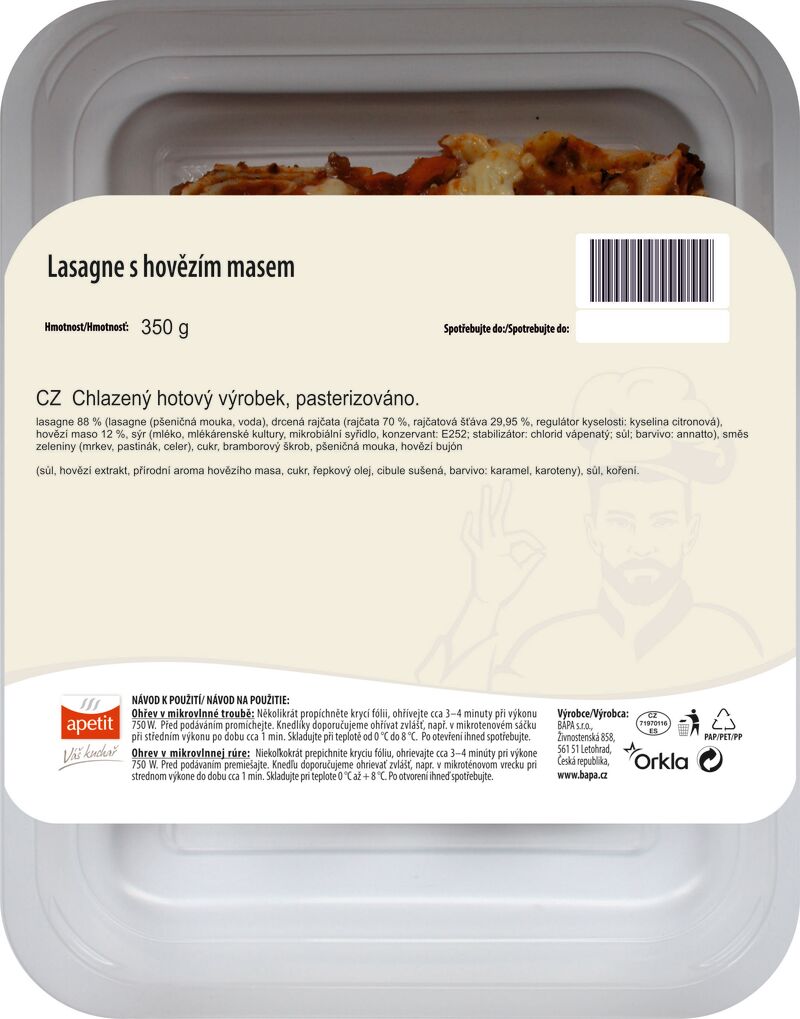 Lasagne s hovězím masem 360g