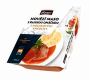 Hovězí maso s rajskou omáčkou, houskový knedlík 450g