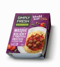 Masové kuličky s tomatovou omáčkou a špagetami 350g