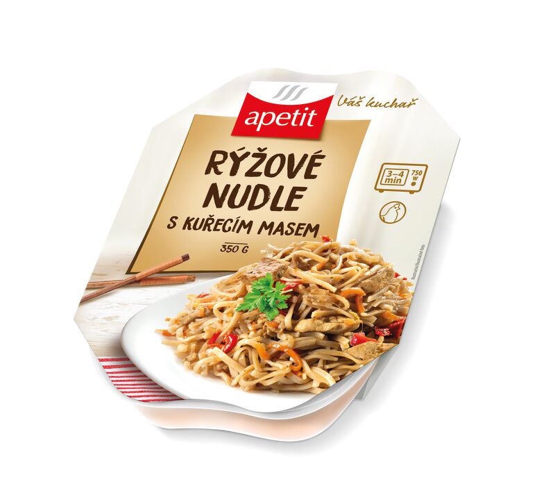 Rýžové nudle s kuřecím masem (v kartonovém přebalu) 350g