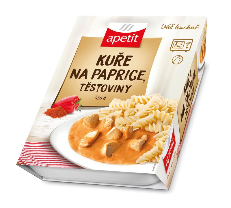 Kuře na paprice, těstoviny (v kartonovém přebalu) 450g