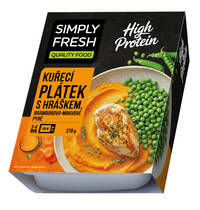 Kuřecí plátek s hráškem, bramboro-mrkvové pyré (v kartonovém přebalu) 370g