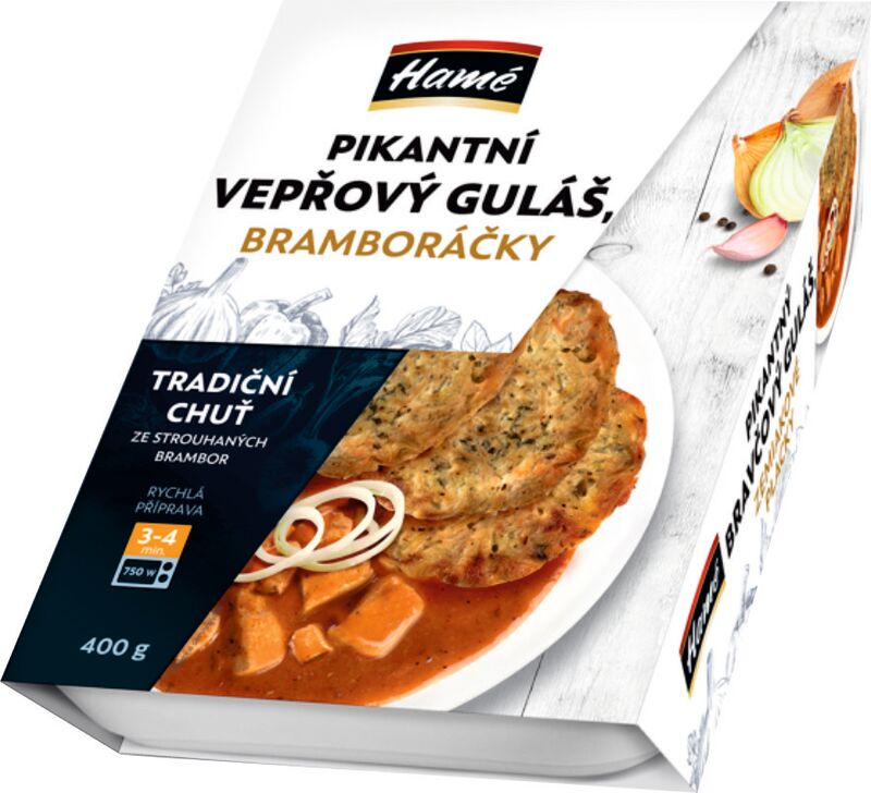 Pikantní vepřový guláš s bramboráky 400g