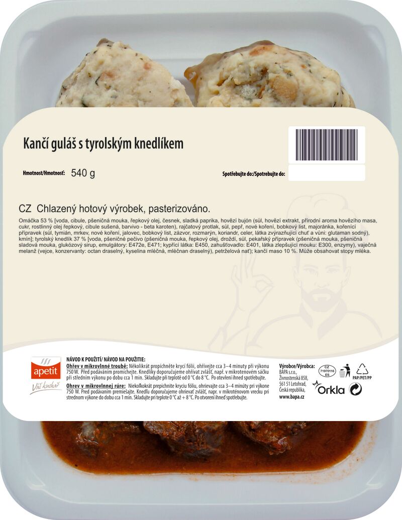 Kančí guláš s tyrolským knedlíkem 540g