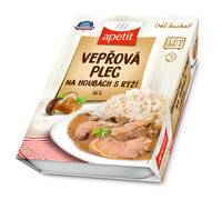 Vepřová plec na houbách, rýže (v kartonovém přebalu) 450g