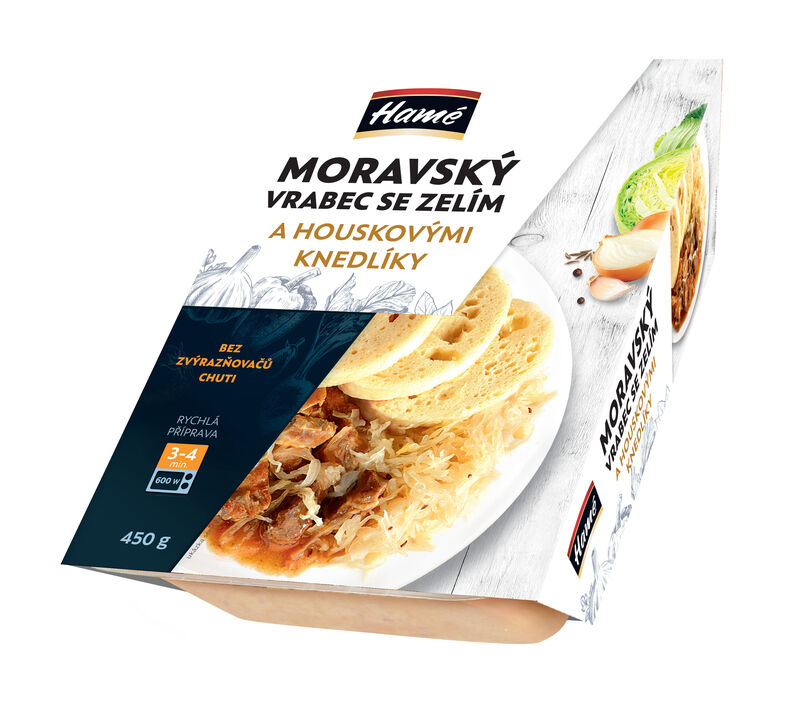 Moravský vrabec se zelím, houskový knedlík 450g