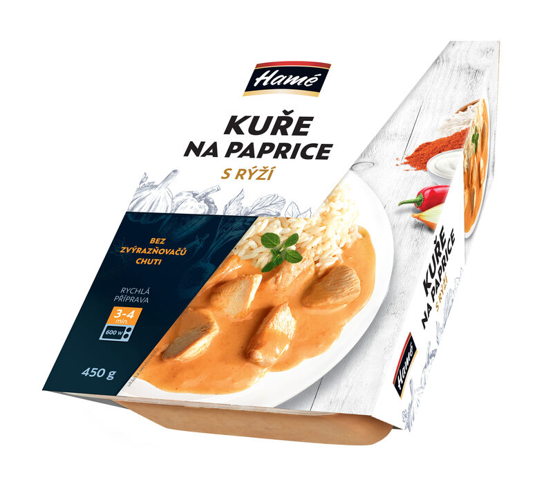 Kuře na paprice, rýže 450g