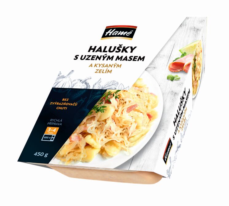 Halušky s uzeným masem, kysané zelí 450g